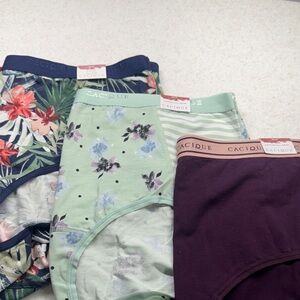 Cacique Women's Floral and Solid Panties Set of 3 - Size 18/20
